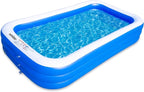 Sumbee Inflatable Swimming Pool for Kiddie Adults Kids, 120" X 72" X 22" Large Blow Up Pool for Family Backyard Outdoor Toddler,Big Rectangle Pools for Children Ages 4-8-12,Full-Sized,Blue