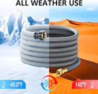 Garden Hose 5/8" x 100ft - Heavy Duty Rubber Water Hose 600 PSI Burst Pressure, No Kink & Durable Flexible Hose for Yard, Car Wash, Pets Gray
