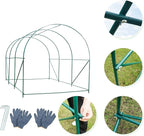 Grezone Walk-in Greenhouse Upgraded Green House with Dual Zippered Screen Doors & 6 Screen Windows Heavy Duty Plastic Plant Warm House with Reinforced Frame (10x7x7 FT)