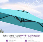 PURPLE LEAF Patio Umbrella with Base 10 Feet Outdoor Cantilever Square Umbrella Aluminum Offset Umbrella with 360-degree Rotation for Garden Deck Pool Patio, Turquoise Blue