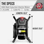 Adam's Pro Series Electric Pressure Washer 2.0 (Complete Kit) - Professional Powerful Detailing Car Washing Pressure Sprayer, Includes Snub Nose, Wall Mount & Pressure Washer Tips | 1200 PSI, 1.76 GPM