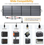 400 Watt Portable Folding Solar Panels IP68 Waterproof ETFE Coating 41V MC4 Output for Power Stations Solar Generator Camping Off-Grid RV Emergency Backup Hurricane