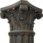 OUTOUR Exquisite Magnesium Oxide Corinthian Greek Column Pillar with Stand Base Pedestal for Indoor Outdoor Garden Pedestals Backyard Courtyard Patio Office Decor23.8’’High,Dark Bronze