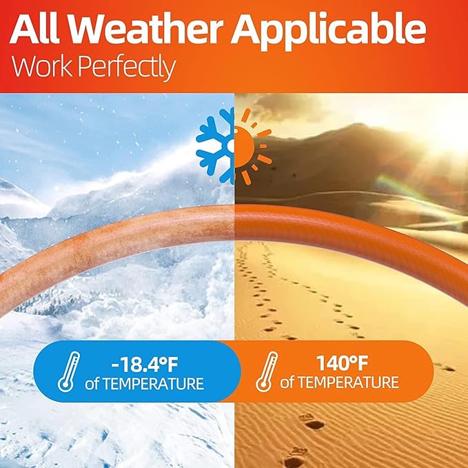 SPECILITE Garden Water Hose 75 ft x 3/4 in Heavy Duty, Flexible and Lightweight, Burst 600 psi, Kink-less Hybrid Rubber Pipe for Backyard, 3/4'' Brass Fittings, Orange