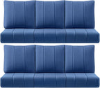 Luxury 24x24x6 Inch Kitty Outdoor Deep Seat Cushions Set of 6 - Comfortable Patio Chair Cushion for Wicker Dining Rocking Swivel Chair Loveseat Couch Sectional Sofa - Navy Blue