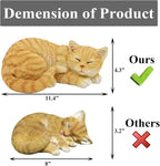 Garden Decor Cat Statue Outdoor Statue, Cat Figurines Garden Statues & Sculpture Decoration, Sleeping Cat Statue Decor for Patio, Porch and Lawn, Cat Gifts for Cat Lover and Women, Cat Memorial Stone