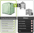 Porayhut Pop Up Greenhouse Tent,Portable X-Large Walk-in Flower House ,Indoor Outdoor Gardening Plant Sunshine Room with PE Mesh Cloth Cover for Protecting Plant from Cold Frost & Birds