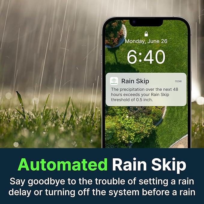 ImoLaza ET Master 4th Gen Smart Sprinkler Controller: Upgraded 4-Zone WiFi Irrigation Controller with Automated Watering, App Control, Smart Weather Skips and Fault Alerts