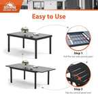 7 Piece Patio Dining Sets for 6, Metal Outdoor Table and Chairs Set with Extendable Rectangular Patio Dining Table and 6 Patio Dining Chairs, Outdoor Dining Set for Backyard Deck Lawn