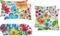 RSH DECOR: 6-Pack Pillow Set | All-Weather Spun Fabric | Water & Fade-Resistant | 17" Square, 20" x 12" Lumbar, 20" x 6" Neck Roll | Outdoor Pillows for Patio Furniture | Gregoire Fresco