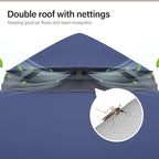 LAUSAINT HOME Outdoor Patio Gazebo 10'x10' with Expansion Bolts, Heavy Duty Gazebos Shelter Party Tent with Double Roofs, Mosquito Nettings and Privacy Screens for Backyard, Garden, Lawn, Navy Blue