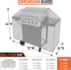 Arcedo 72 Inch Grill Cover, Waterproof Large BBQ Gas Grill Cover Compatible with Weber, Durable and Rip Resistant, Fits for Charbroil Nexgrill Napoleon