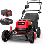 PowerSmart 40V 17" Cordless Lawn Mower with 4.0Ah Battery and Charger, Brushless Motor, up to 1/8 Acre, 3-in-1 (MB2418A)