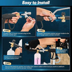 Saker Foam Cannon for Pressure Washer Kit with 10 PCS Saker Pressure Washer Hose Connector Set,Pressure Washer Gun for Car Washing and Cleaning,M22-14 Swivel to 3/8'' QC, 3/4" to QD