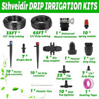 100-FT Irrigation Kit for Garden Greenhouse Automatic Micro Drip Irrigation Kit 90 PCS DIY Automatic Garden Greenhouse, Flower Bed, Terrace, Lawn Irrigation Equipment Set