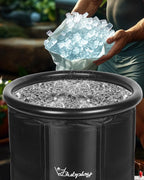 Ice Bath Cold Plunge Tub with Cover for Indoor Outdoor for Recovery, Cold Water Therapy, Athletes & Adults -105 Gallons, Black, XL