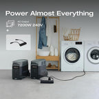 EF ECOFLOW 240V/7200Wh, 7200W Home Battery Backup Kit: 2 DELTA Pro with Double Voltage Hub with Transfer Switch, Lifepo4 Power Station, Electricity Generator for Home Use, Blackout, Emergency