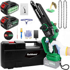 Mini Chainsaw Cordless 8 Inch, Goldsea Electric Hand Chain Saw with 2 Pack 4000mAh 21V Battery, Small Chainsaw Powered Saw for Garden Yard Cutting Wood/Tree Tools Best Gifts for Dad, Husband