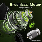 Mini Chainsaw 6inch, Chainsaw Cordless w Automatic Oiler, Handheld Electric Power Chain Saw w Security Lock, Brushless Motor,Chainsaws for Wood/Trees Trimming (Green - 1 battery, 6 INCH)