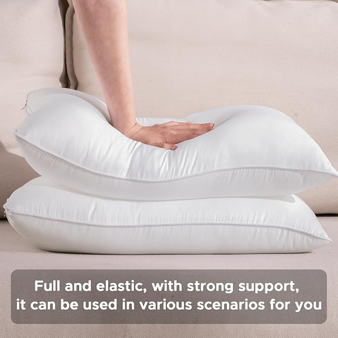 16 x 16 Outdoor Pillow Inserts Set of 2 Waterproof Square Support White Decorative Throw Pillow Inserts for Couch Sofa Beds Small Patio Furniture Cushions