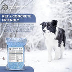 National Blue Snow Salt Ice Melt 20lb Bag - Fast Acting Ice Melter - Pet, Plant and Concrete Friendly, Environmentally Safe - Free of Magnesium Chloride - Melts to -15°F