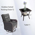 10 Pieces Outdoor Patio Furniture Set Outdoor Furniture Patio Sectional Sofa Conversation Sets w/ETL Approved 45" Gas Outdoor Fire Table & Coffee Table, Swivel Rocking Chair (Grey)