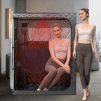 Full Body 2 Person Portable Infrared Saunas for Home, 2 Person Sauna Tent, at Home Sauna, Portable Personal Infrared Sauna Two-Person Sauna Tent with 2 Foldable Chairs, Remote Control