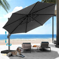 HOTIME10ft Large Cantilever Patio Umbrellas - Upgrade and Intensify - with 360 Rotation and 5 Angles Adjustment - Aluminum Offset Pool Umbrella Square Outdoor Umbrella for Patio Garden Deck Pool