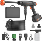 Cordless Pressure Washer Battery Powered; 1100PSI 2.4 GPM Portable Cordless Power Washer with 6-in-1 Nozzle, Foam Cannon, 21V Battery&Charger; Handheld Battery Pressure Washer for Home, Car, Yard