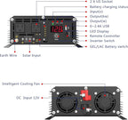 GIANDEL 2200W Pure Sine Wave Power Inverter 12V DC to 110V 120V AC with 20A Solar Charge Control Lithium Battery Compatible and Remote Control&LED Display for RVs Truck Off Grid Solar System