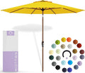 Midtown Umbrellas Wooden 2-8 Feet Outdoor Patio Umbrella, Terylast Sunflower Yellow Fabric, Aluminum Frame For Backyard Umbrella, Deck Umbrella, Garden Umbrella & Pool Umbrella - Wooden Pole