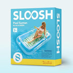 SLOOSH Inflatable Tanning Pool Lounger Float, 70" x 46" Pool Floats Adult with Pillow, 4 in 1 Suntan Tub Raft Floatie,Sunbathing Bed Lounge for Water Blow Up Kids Ball Pit Party Gifts, L-Blue Green