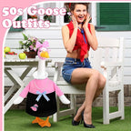 50s Porch Goose Outfits 1950s Cute Lady Goose Dress for 23" Garden Yard Lawn Plastic Goose Decor (1950s)