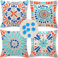 Cirzone Outdoor Pillow Covers 16x16 Set of 4 Morden Geometric Patterns Waterproof Throw Outdoor Pillows Boho Decorations for Funiture Patio Garden Home