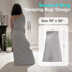Sauna Blanket Towel Insert - 2 Pack Light Grey 100% Cotton Waffle - Home Infared Sauna Sessions Without The Cleanup - Absorbent and Quick-Drying Sauna Towels