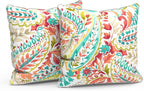 LVTXIII Outdoor/Indoor Throw Pillows, Decorative Patio Accent Pillows, Fluffy Water Repellent Garden Cushions for Home Patio Coach Sofa Use, 16×16 Inch, Pack of 2, Pretty Paisley