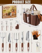 Gardening Christmas Advent Calendar for Adult Women Men 2025, 12 Days Gifts Garden Hand Tools Set with Storage Bag and Garden Gloves, Outdoor Plant Gardener Kit for Male Mom Dad Husband Wife Boyfriend