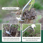 Hand Weeder Tool, 4 Pack Weed Puller Tool, Garden Stainless Steel Weeder Tool Hand Weeder Tool, Multi-Purpose Weed Remover Tool Weeding Tools for Garden Lawn Edger and Driveway