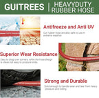 50FT 3/4 Heavy Duty Rubber Garden Hose - 200psi Working, 1000psi Burst - Hot/Cold Water - Five-Layered Braiding for Durability - Versatile for Gardening, Agriculture, Construction(Red)
