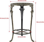 MDLUU Cast Iron Potted Plant Stand 18.8 Inch Tall, 2-Tier Planter Rack, Heavy Duty Flower Pot Holder for Living Room, Bedroom, Kitchen (Bronze)
