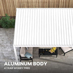 Mirador 111S Round Louvered Pergola Gazebo, 10Ft x 13Ft, Full Aluminum Frame, Adjustable Roof, Outdoor, Durable, White