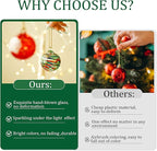 12 Pcs 2.3 Inch Christmas Ball Ornaments Hand Blown Glass Ornaments for Christmas Tree Gazing Balls Friendship Witch Balls