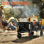 Overmont 150L Wagons Carts Foldable - Large Capacity Folding Collapsible Wagon Cart for Grocery Camping Utility Gardening Sports Travelling- 330lbs Load