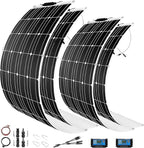 1600 Watt Flexible Solar Panel for RV, 4 × 400 Watt 12 Volt Solar Power Panel Kit with 40A Solar Charge Controller & Inverter Monocrystalline Solar Panels for Camping Off Grid Battery Charging Boat