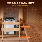 Mxmoonant Sauna Heater, 6KW 220V Electric Sauna Heaters Digital Control Sauna Stove Dry Steam Sauna Bath for Home Hotel Spa Max. 300 Cu.ft with Sauna Hygrothermograph