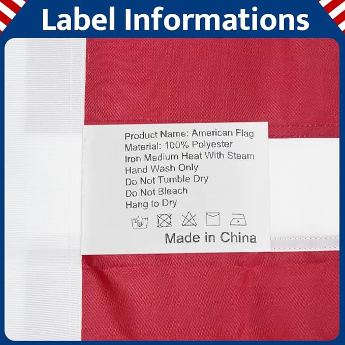 American Flag 3x5 FT Outdoor -USA Heavy Duty Nylon US Flags Long Lasting US Flag with Embroidered Stars, Sewn Stripes & Brass Grommets Water-Resistant Perfect for Outdoor Use All Weather USA Flag