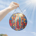 FLAGWIX Christmas Christian Gifts for Women - Virgen De Guadalupe Stained Glass Window Hanging 8 in - Religious Gifts for Women, Our Lady of Guadalupe Sun Catchers Indoor Window for Hanging Decor