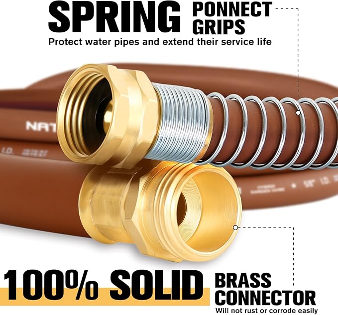 Short Leader Garden Hose 5/8" x 6ft, No Kink Lightweight Water Hose, Hybrid Rubber, Heavy Duty, 650 Burst PSI, Female to Female Fittings