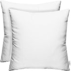 RSH DECOR: Sunbrella Square Throw Pillows Set of 2 | 17" x 17" | Water and Fade-Resistant Performance Fabric | Outdoor Pillow Covers with Down-Alternative Inserts | Canvas White