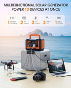 EBL 500W Portable Power Station with 100W Portable Solar Panel, 519.4Wh Solar Generator and Solar Panel Combo for Home and Outdoor Emergency Use